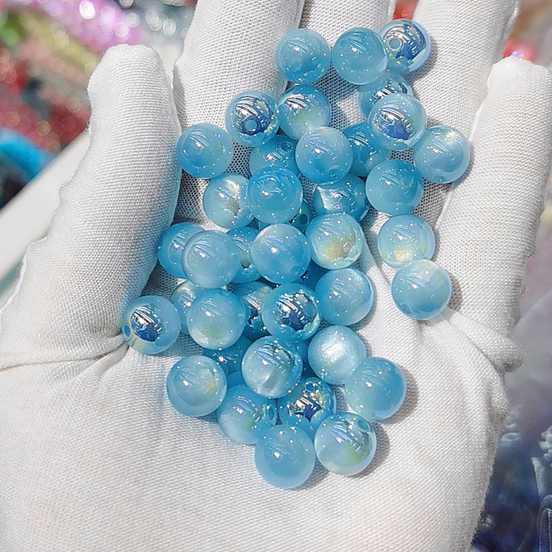 10mm UVキャッツアイメッキ樹脂ビーズルーズビーズDIYブレスレットビーズ