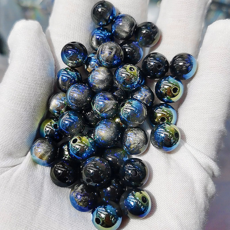 10mm UVキャッツアイメッキ樹脂ビーズルーズビーズDIYブレスレットビーズ