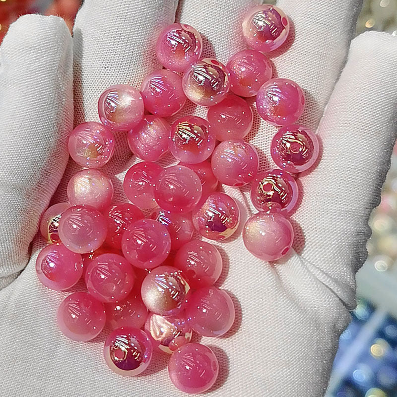 10mm UVキャッツアイメッキ樹脂ビーズルーズビーズDIYブレスレットビーズ