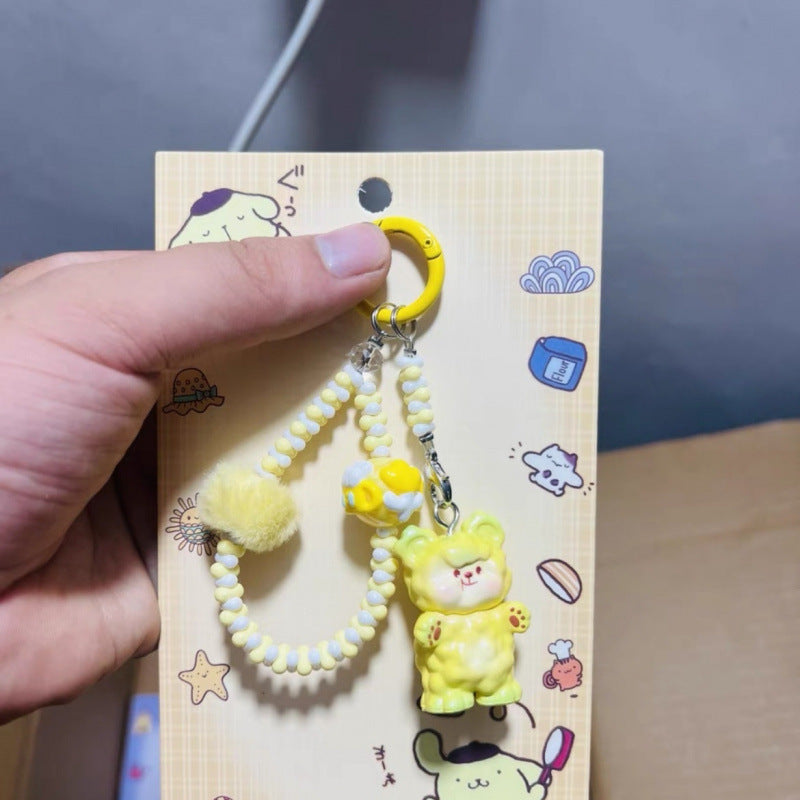 labubuフィギュアスマホチャームキーホルダー手作りDIY