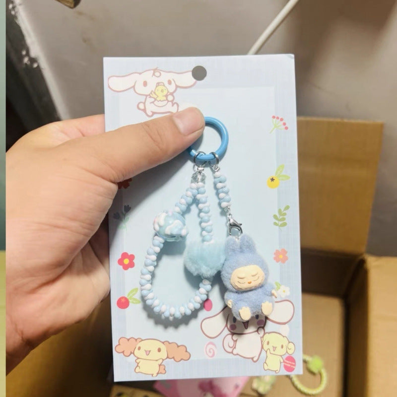 labubuフィギュアスマホチャームキーホルダー手作りDIY