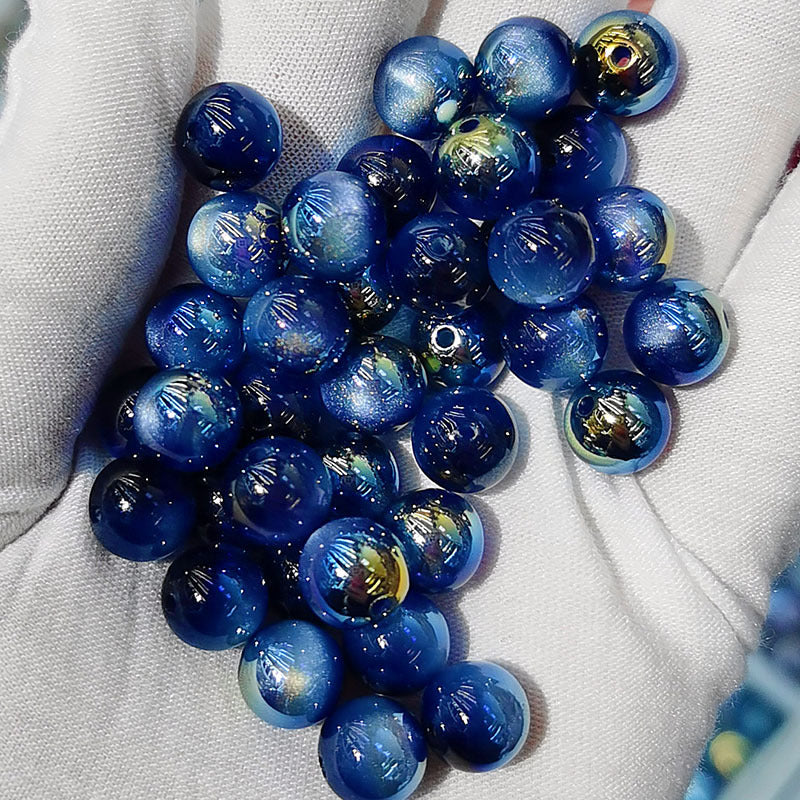 10mm UVキャッツアイメッキ樹脂ビーズルーズビーズDIYブレスレットビーズ