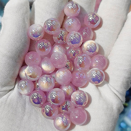 10mm UVキャッツアイメッキ樹脂ビーズルーズビーズDIYブレスレットビーズ