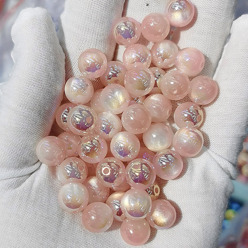 10mm UVキャッツアイメッキ樹脂ビーズルーズビーズDIYブレスレットビーズ