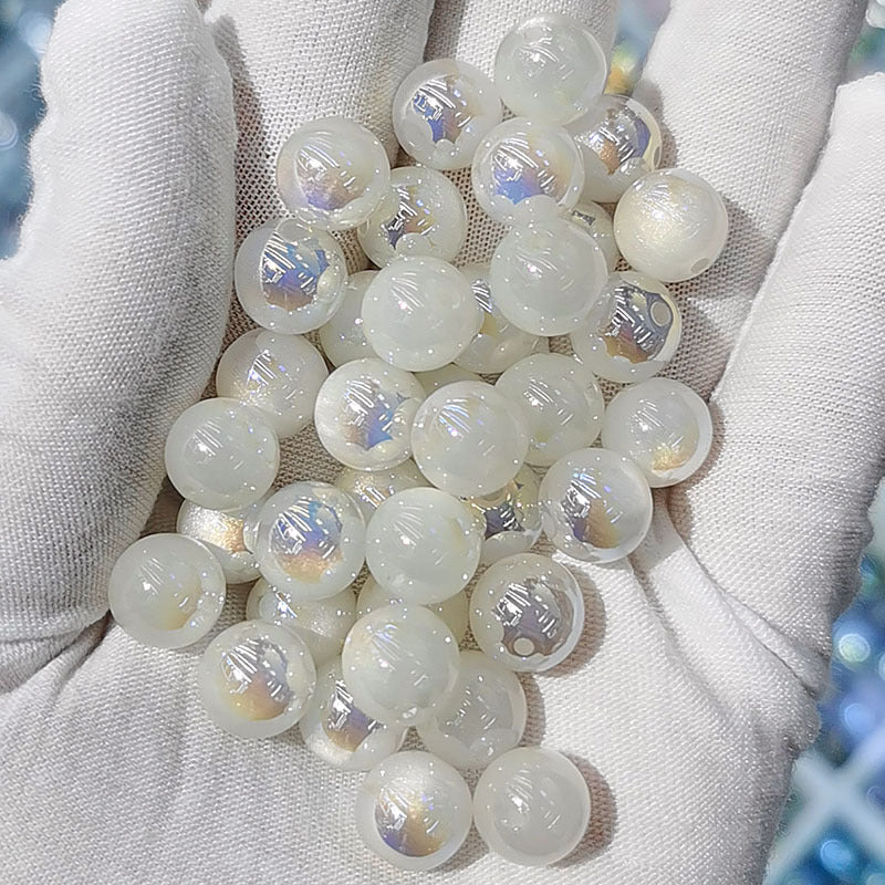 10mm UVキャッツアイメッキ樹脂ビーズルーズビーズDIYブレスレットビーズ