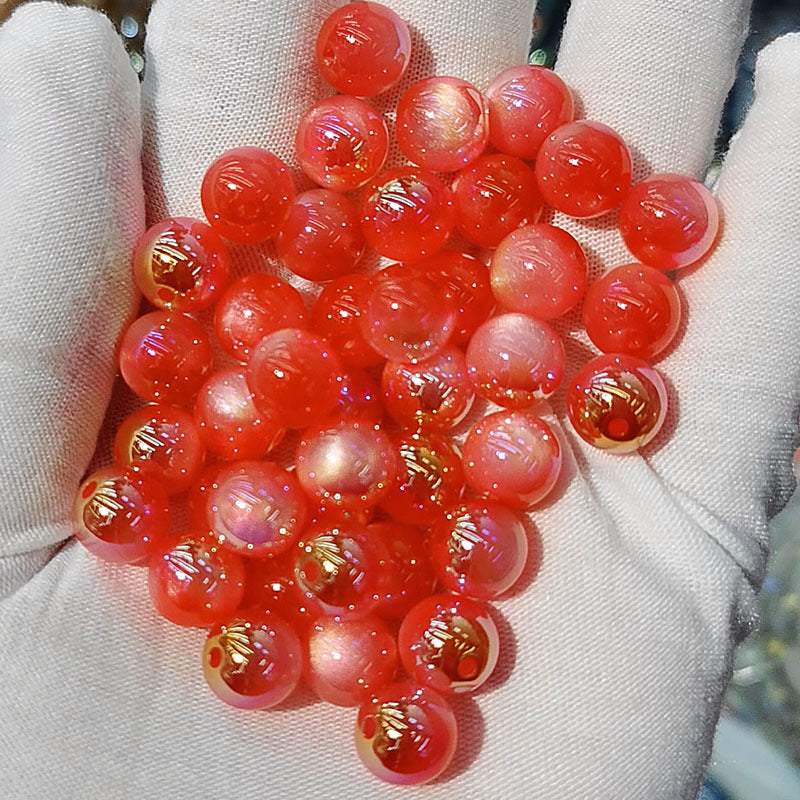 10mm UVキャッツアイメッキ樹脂ビーズルーズビーズDIYブレスレットビーズ