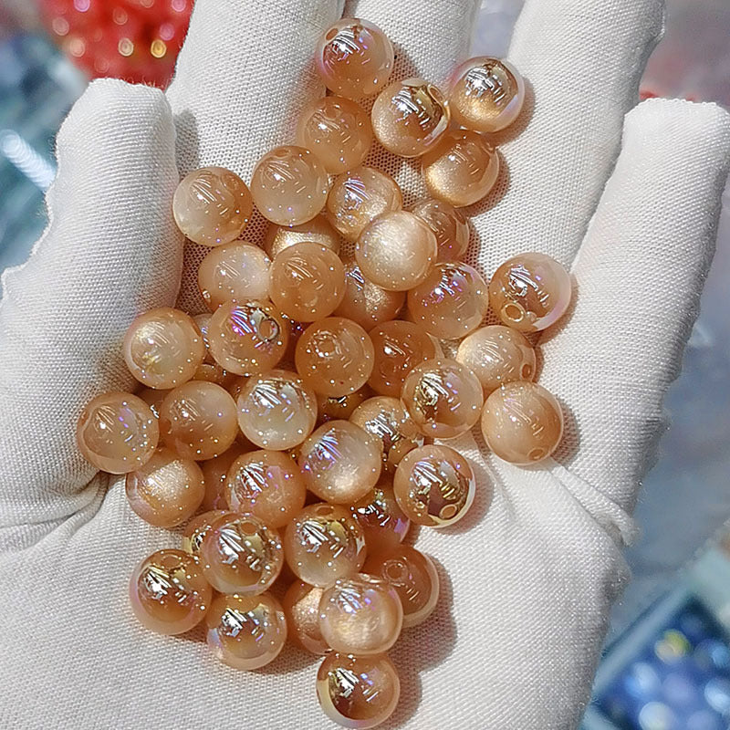 10mm UVキャッツアイメッキ樹脂ビーズルーズビーズDIYブレスレットビーズ