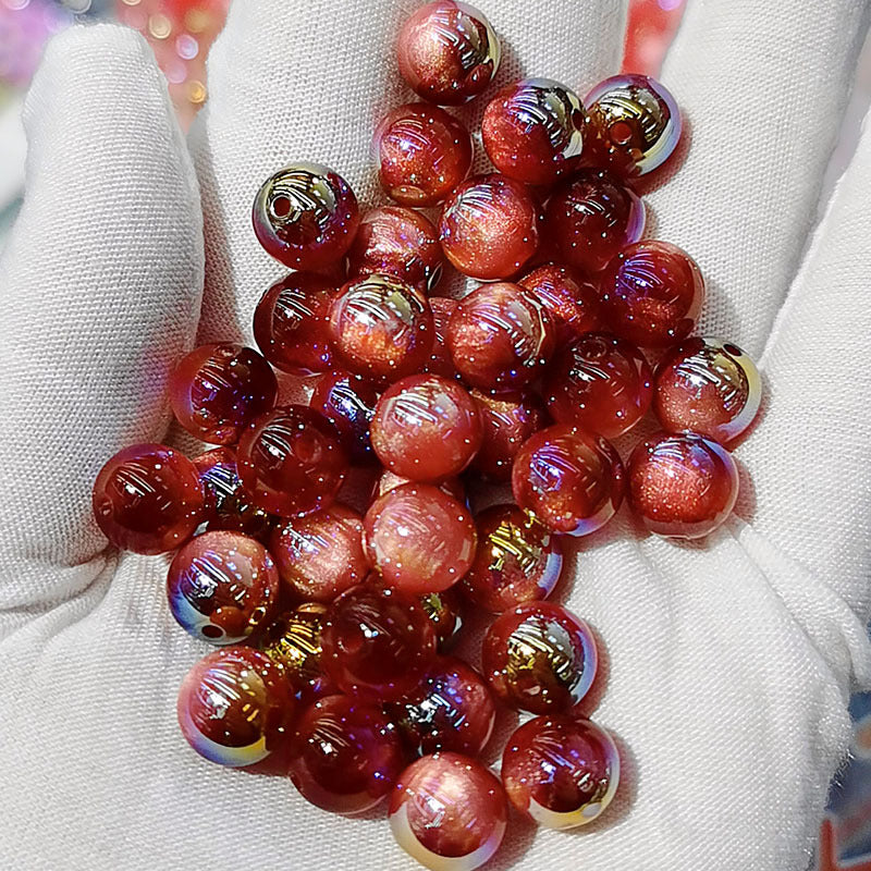 10mm UVキャッツアイメッキ樹脂ビーズルーズビーズDIYブレスレットビーズ