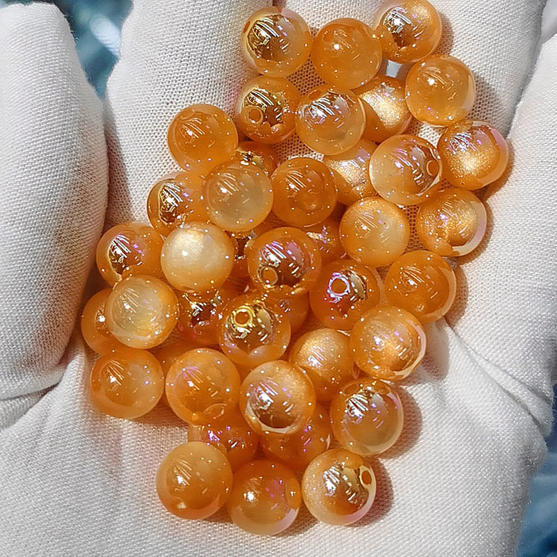 10mm UVキャッツアイメッキ樹脂ビーズルーズビーズDIYブレスレットビーズ
